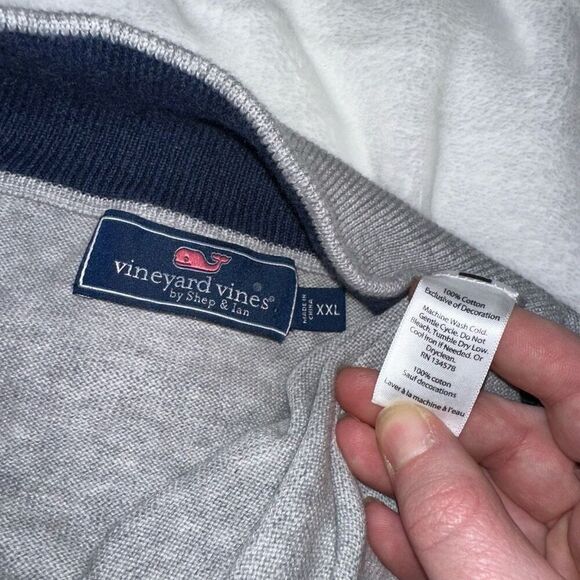 Vineyard Vines Men’s Heathered Gray Knit Quarter Zip Sweater XXL EUC - Picture 7 of 11